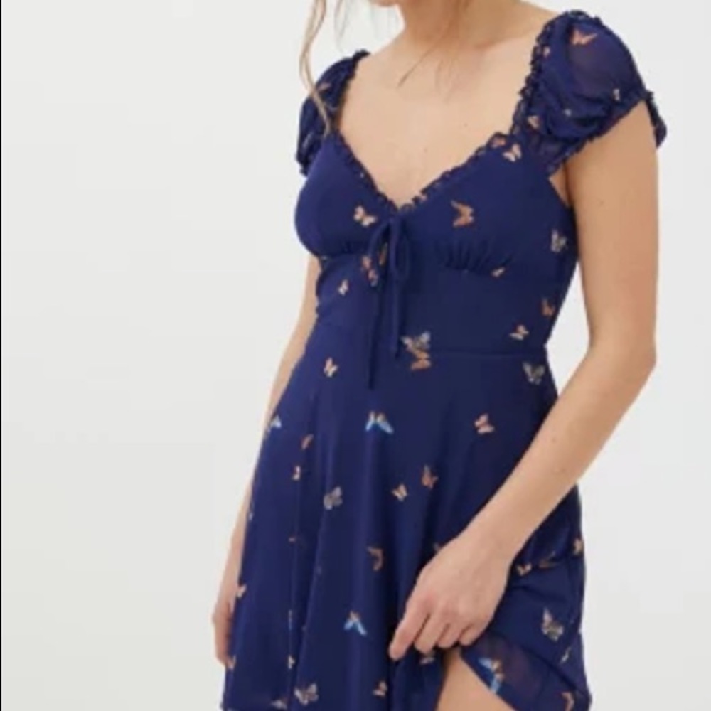 Urban Outfitters Audrey Mesh Mini Dress Butterfly